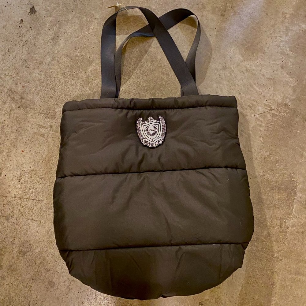 Victoria's Secret Pink | Black Puffer Tote (NWT)